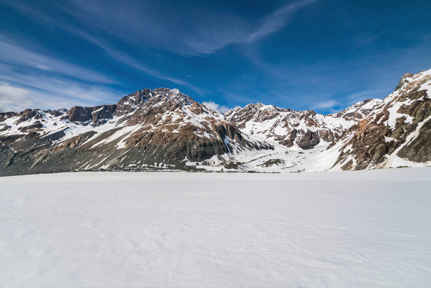 Winterlandschaft von Schnee Berg Hintergrund. - Foto, Bild