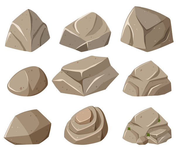 Различные формы серых камней
 - Вектор,изображение
