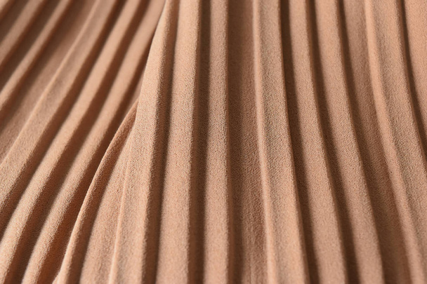 Brown pleat fabric background is a beautiful curved wave. - Photo, Image