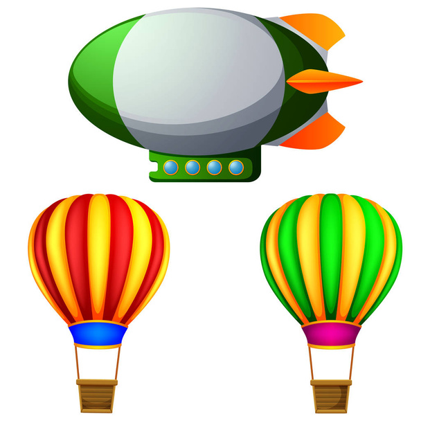 a set of hot air balloons - Vetor, Imagem