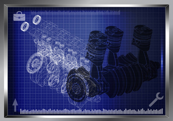 El motor del coche
 - Vector, Imagen