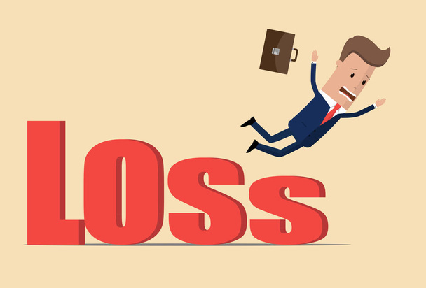 Business Crisis Concept, Businessman falling from Loss, Financial crisis concept, Economic Crisis. Business fall. Vector illustration - Vector, Image