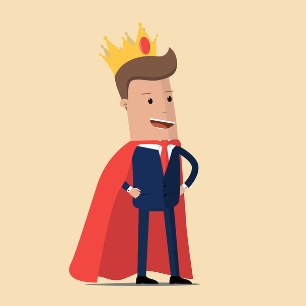 Successful businessman. King businessman. Vector illustration - Vektor, kép