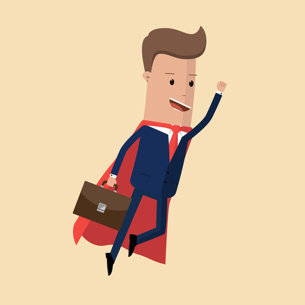 Super leader and super businessman. Vector illustration - Vector, Image