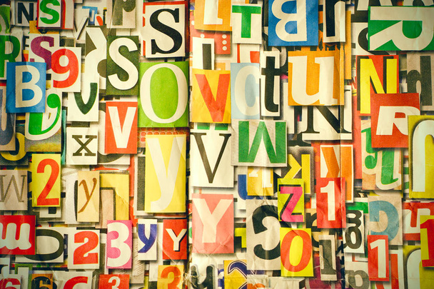 Alfabeto, letras y números como fondo
 - Foto, Imagen