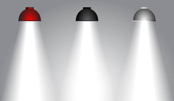 lámpara de luz sobre un fondo gris
 - Vector, Imagen