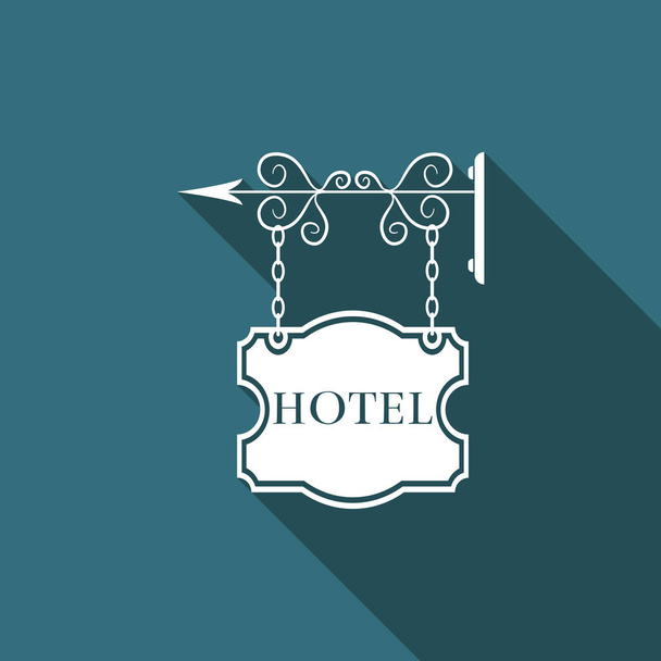 icône de signe d'hôtel isolé avec l'ombre longue. Design plat. Illustration vectorielle
 - Vecteur, image