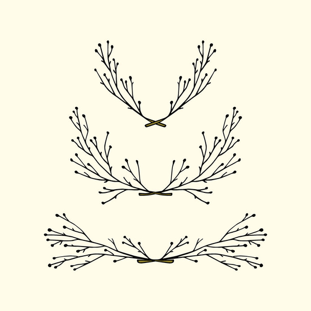 Hand drawn wedding laurel - Вектор,изображение