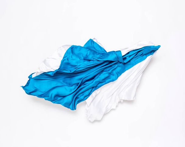 abstract blue and white fabric in motion - Zdjęcie, obraz