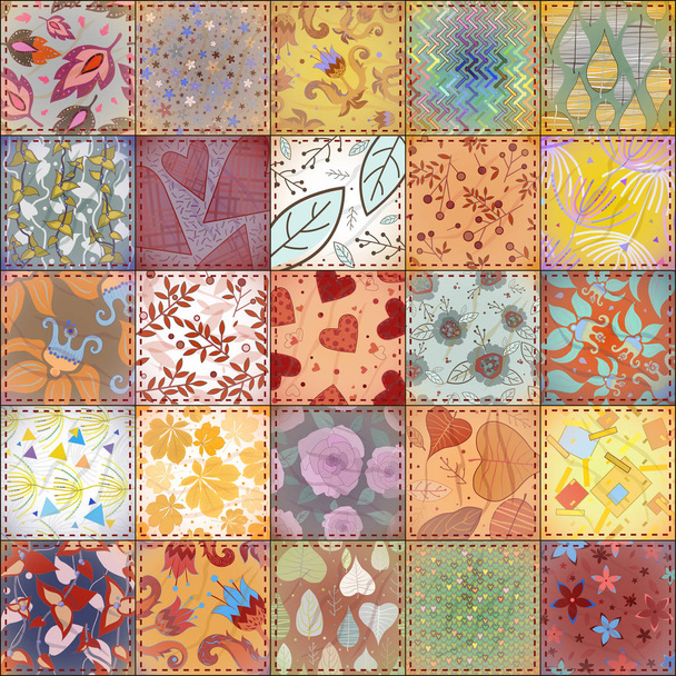 Seamless pattern in style of patchwork - Vector, Image