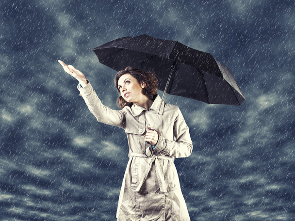 Girl with umbrella - Foto, imagen