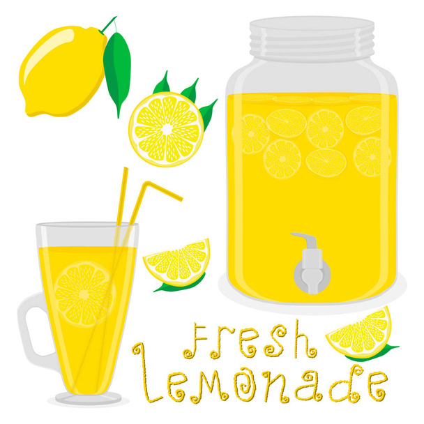 柑橘系の果物のスライス レモンのベクトル図 - ベクター画像