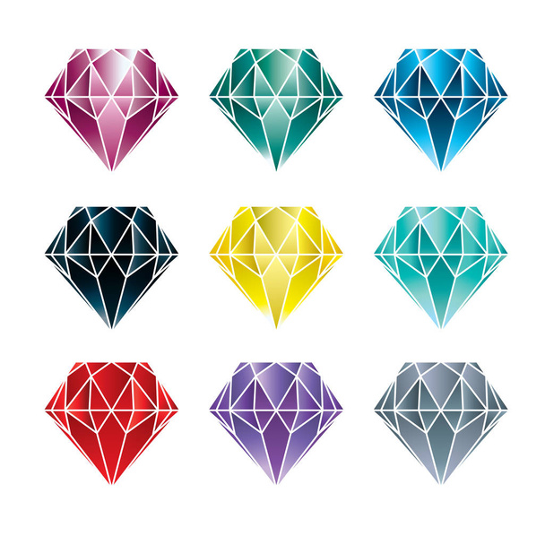 Ensemble vectoriel de pierres colorées
 - Vecteur, image