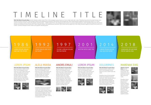 bunte Infografik Timeline Bericht Vorlage  - Vektor, Bild
