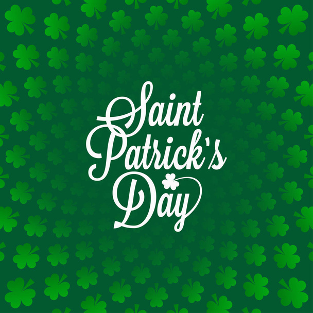 patricks day vintage lettering on abstract green background - Vecteur, image