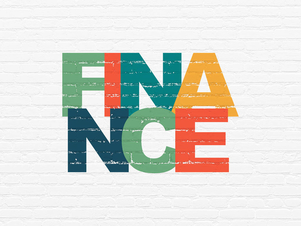 Business concept: Finance on wall background - Photo, Image