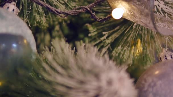Bolas de Navidad en el árbol de Navidad. De cerca. enfoque selectivo
 - Imágenes, Vídeo
