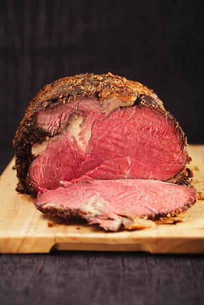 perfect ribeye rib eye steak on wooden board, close up - Photo, Image