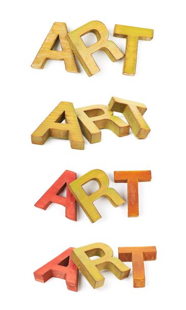 Word made of wooden letters isolated - 写真・画像