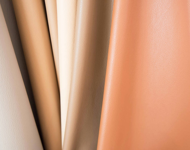 Color palette sample of leather material. - Foto, afbeelding
