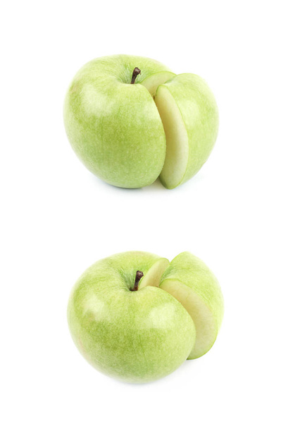 Green sliced apple isolated - Фото, изображение