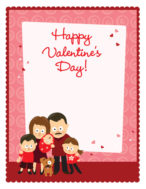 День святого Валентина флаер с семьей
 - Вектор,изображение