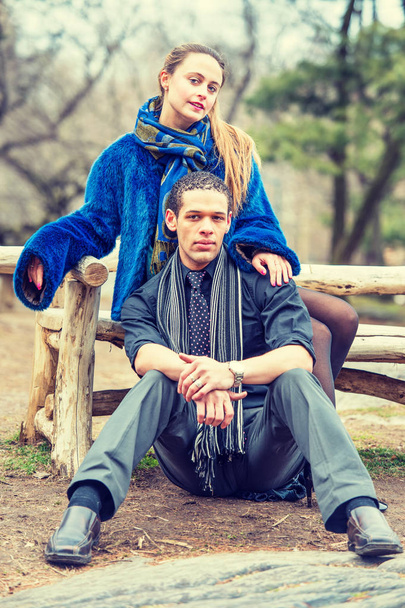 Portrait of Young Man and Woman - 写真・画像