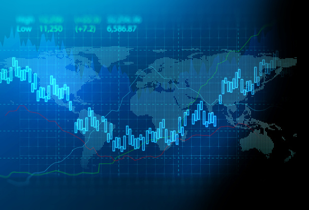 tela de dados do gráfico de mercado de ações no fundo da tecnologia
 - Foto, Imagem