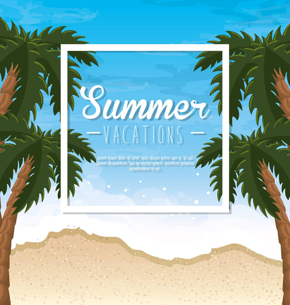 Icono de playa verano
 - Vector, imagen