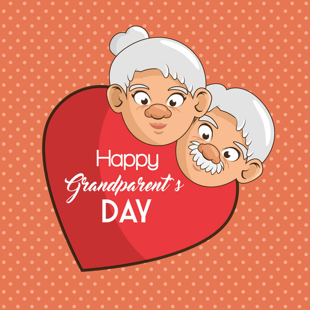 幸せな祖父母の日カード - ベクター画像