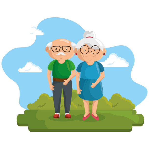 Икона счастливых дедушек и бабушек
 - Вектор,изображение