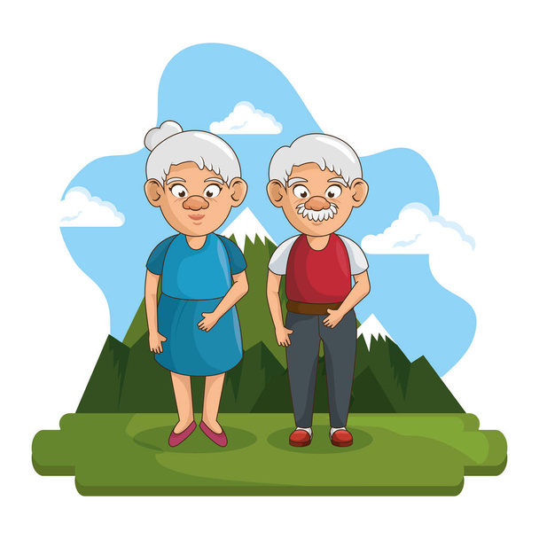 Icono de abuelos felices
 - Vector, Imagen