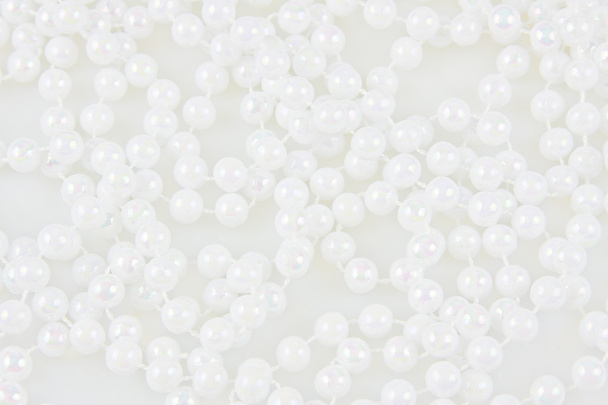 Beads from white pearls, background - Φωτογραφία, εικόνα