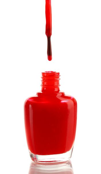 red nail polish isolated on white - Fotografie, Obrázek