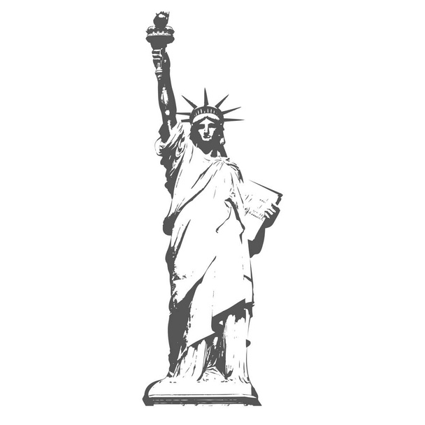 Silueta de la estatua de la libertad en Nueva York
 - Vector, Imagen