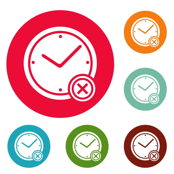 No time icons circle set vector - Διάνυσμα, εικόνα