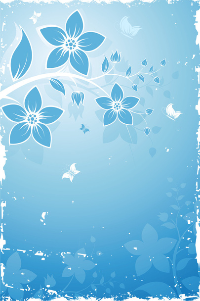 Гранж цветочный фон - Вектор,изображение