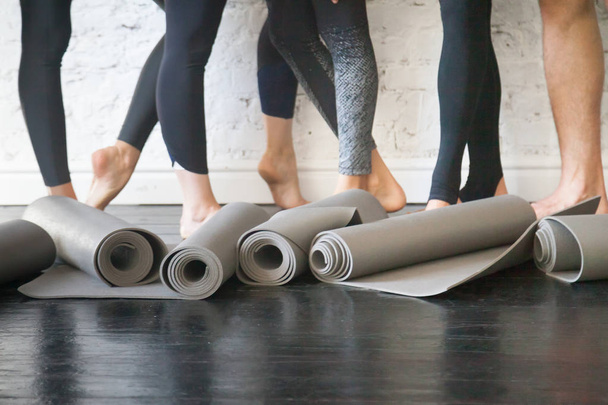 Yoga mats in a roll - Foto, Imagem