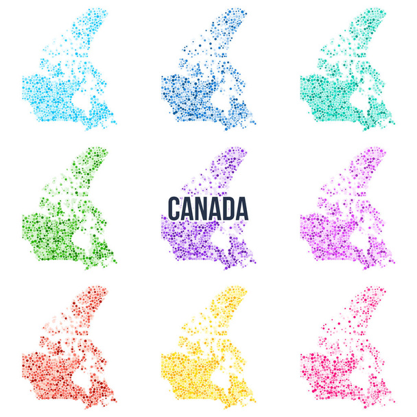 Vector pontilhado mapa colorido de Canadá
. - Vetor, Imagem