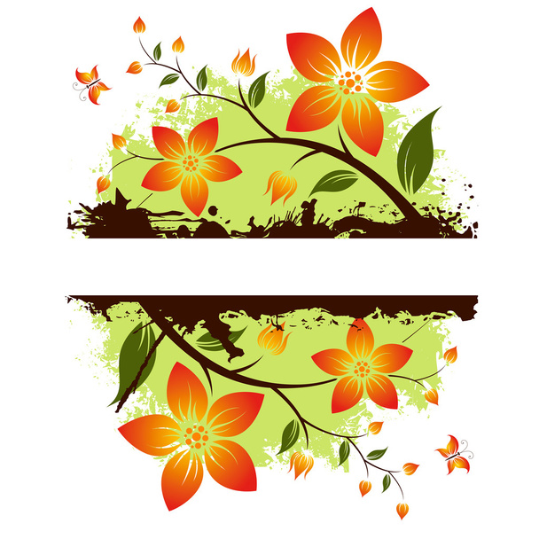 Grunge bloemen achtergrond - Vector, afbeelding