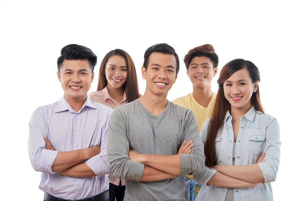 Confident young business people smiling and looking at camera - Foto, Imagen