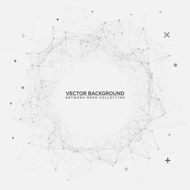 Grijze abstracte netwerk Mesh op witte Vector achtergrond met uw tekst - Vector, afbeelding