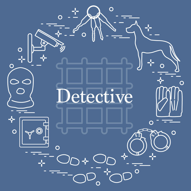 Criminal and detective elements. Crime, law and justice vector i - Vector, Image
