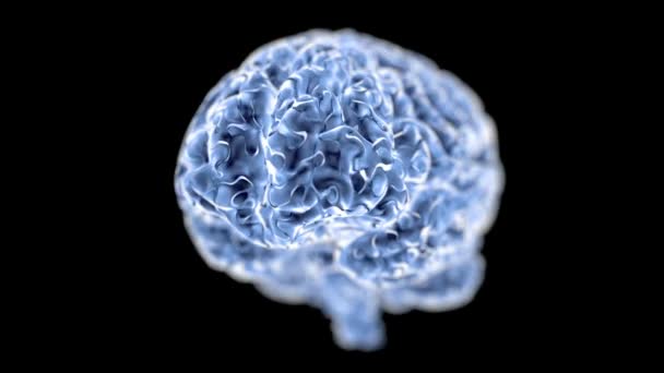 Emberi agy rulírozó 3D-s térben. Varrat nélküli hurok. Kék absztrakt futurisztikus Szanitéc    - Felvétel, videó