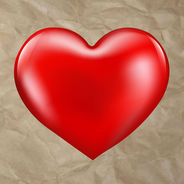 cartone cuore rosso su sfondo di cartone, concetto di San Valentino, vettore, illustrazione
  - Vettoriali, immagini