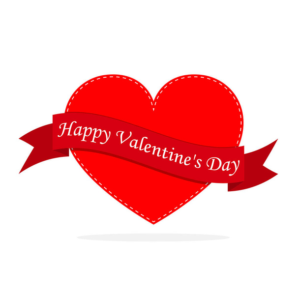 Red heart for Valentine's day. Vector illustration. - Vetor, Imagem