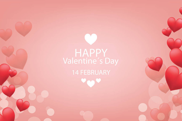 Valentines day. Red hearts - Vector, Image