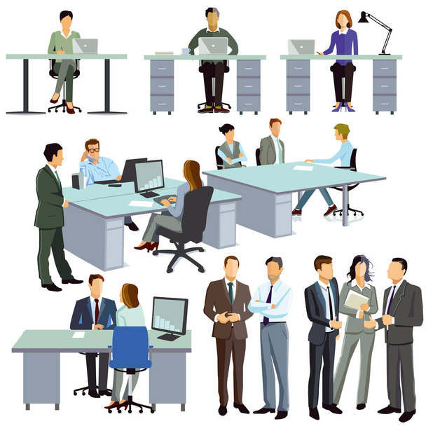Cooperation in the office and company - Vector, Image