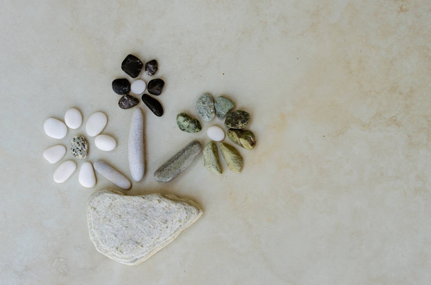 fleur faite de petits cailloux
 - Photo, image