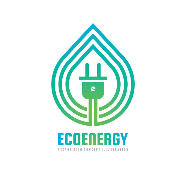 eco energy - Konzept Logo Vorlage Vektor Illustration. ökologische Umwelt grüne Energie kreatives Zeichen. Natur Blatt abstraktes Symbol. Grafisches Gestaltungselement.  - Vektor, Bild